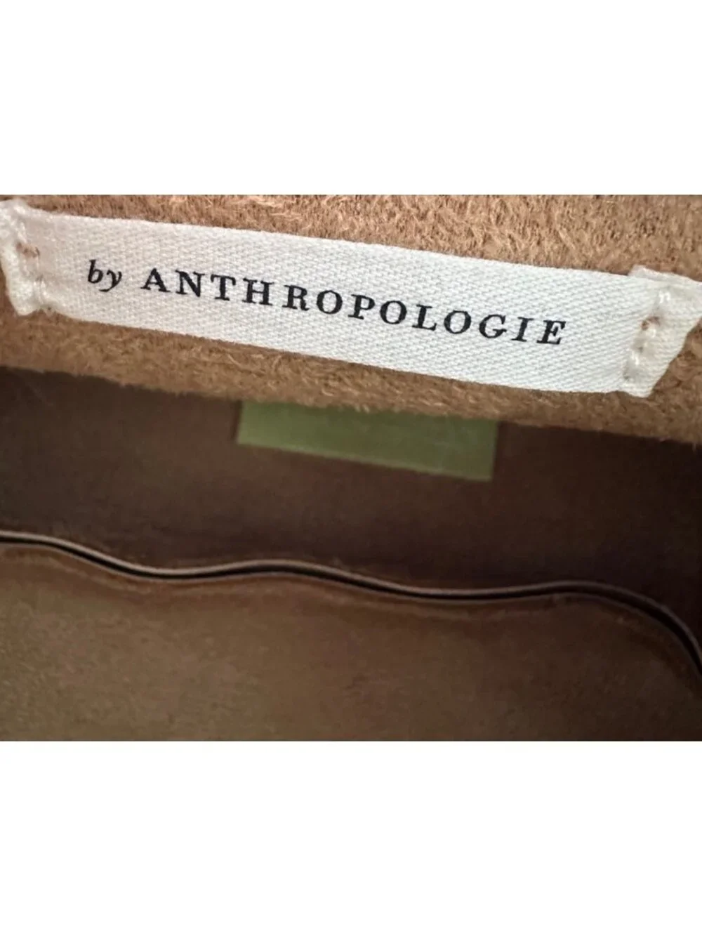 Anthropologie Vegan Leather Cosmetic Bag Micro Purse Zip Pouch Classic Brown - Picture 8 of 8